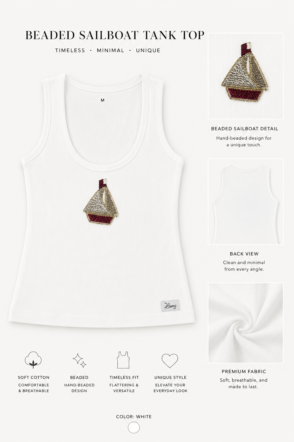 Sailboat Beaded Top